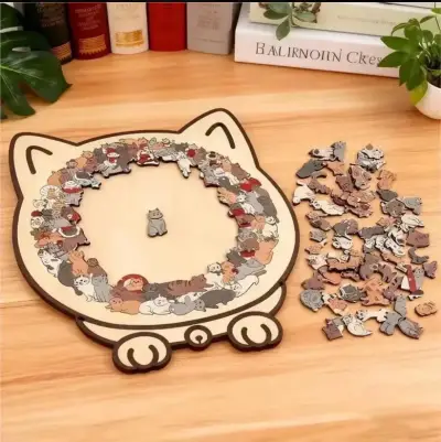 Rompecabezas de madera de gatos con soporte Nuevo - miniatura 5