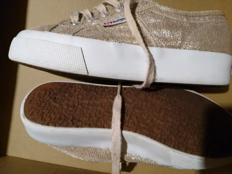 Zapatillas Superga rosadas con brillo talla 36 - 3