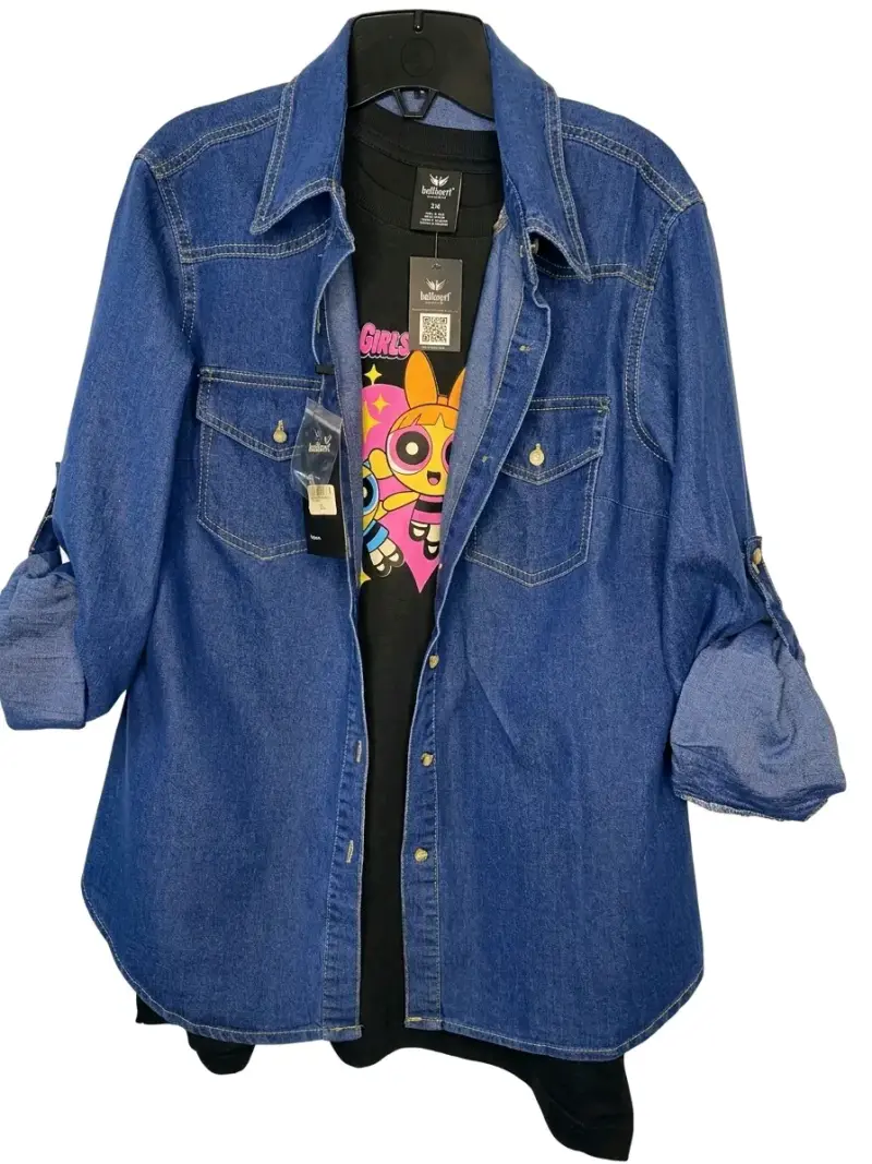 Camisa de Mezclilla Azul con Estilo Casual - 1