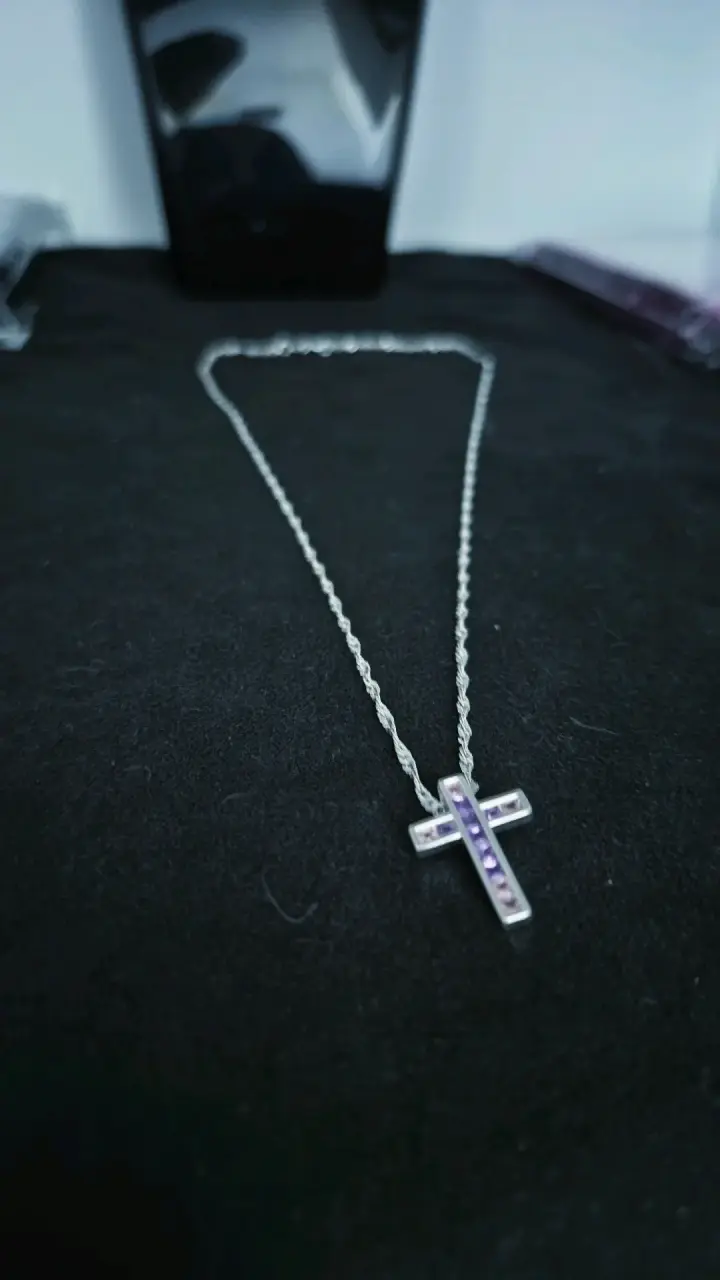 Cadena de plata 925 con colgante de cruz - 1