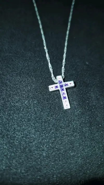 Cadena de plata 925 con colgante de cruz - miniatura 2
