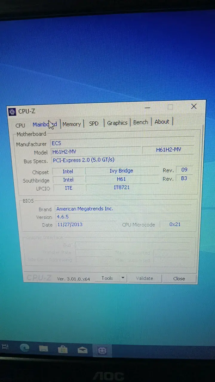 Placa Madre ECS H61H2-MV i5-3470 4 nucleos - 4