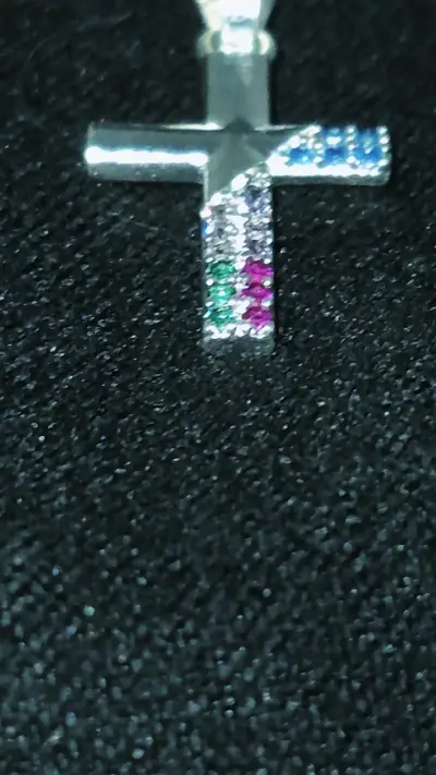 Cadena de plata 925 con colgante de cruz - miniatura 1