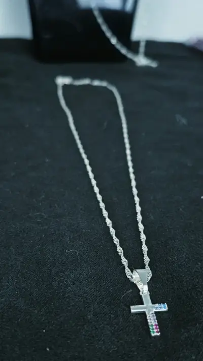 Cadena de plata 925 con colgante de cruz - miniatura 2