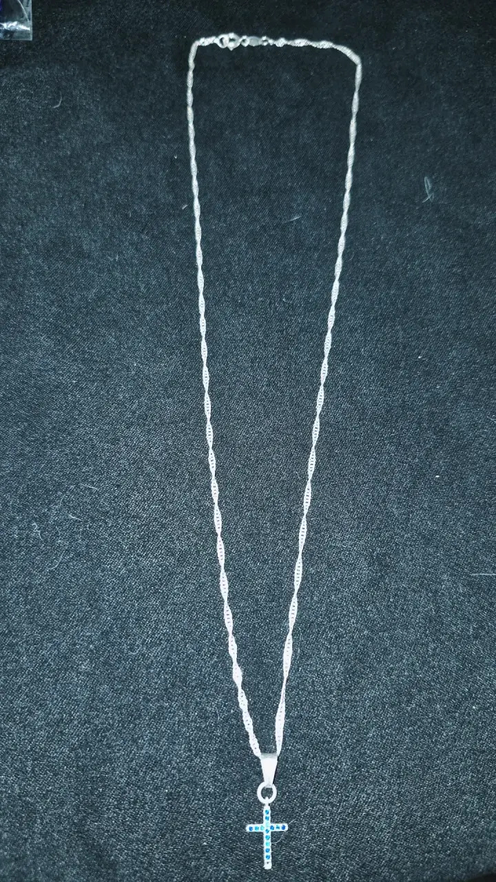 Cadena de plata 925 con colgante de cruz - 2