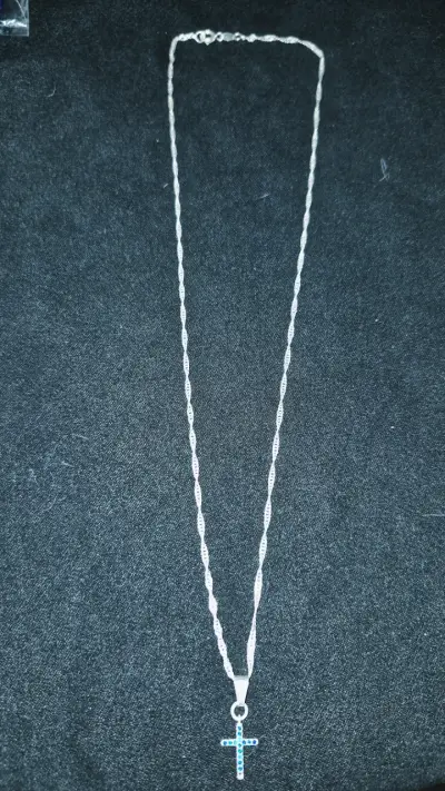 Cadena de plata 925 con colgante de cruz - miniatura 2