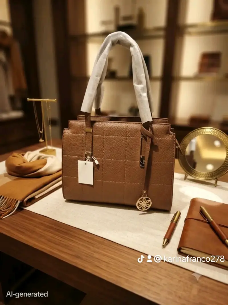 Bolso de mano marrón elegante para mujer - 1