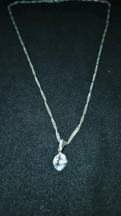 Collar de plata 925 con colgante de zircon - miniatura 1