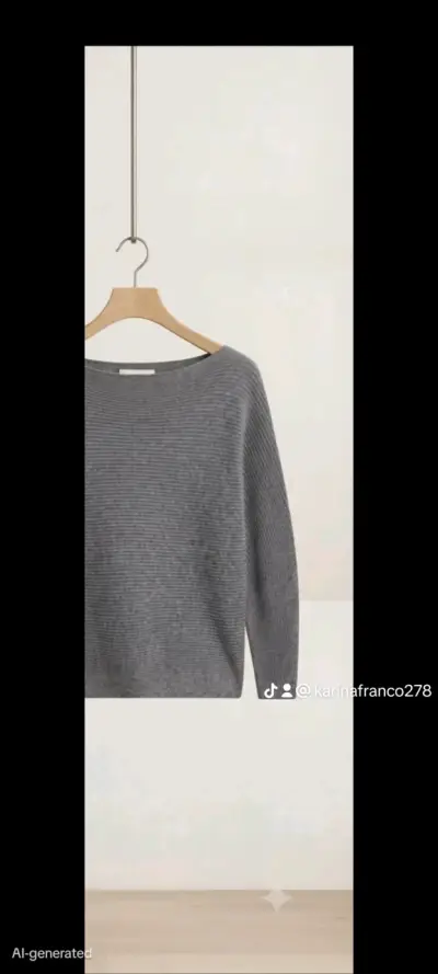 Suéter de punto gris para mujer - miniatura 1
