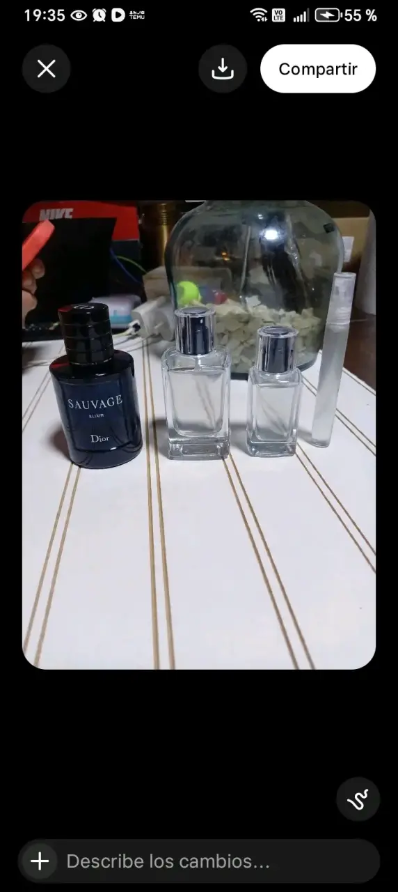 Perfume Dior Sauvage Elixir con frascos adicionales