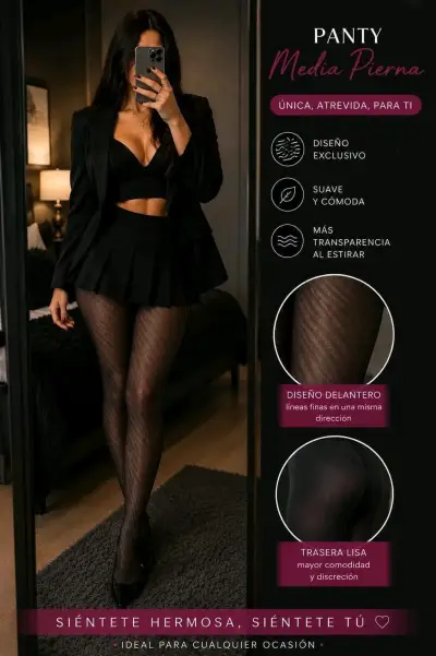 Panty media pierna diseño exclusivo - miniatura 4