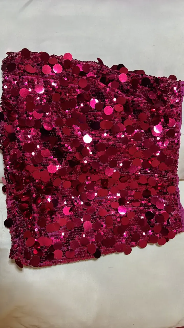 Falda de lentejuelas fucsia brillante - 1