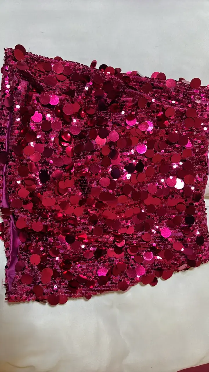 Falda de lentejuelas fucsia brillante - 2