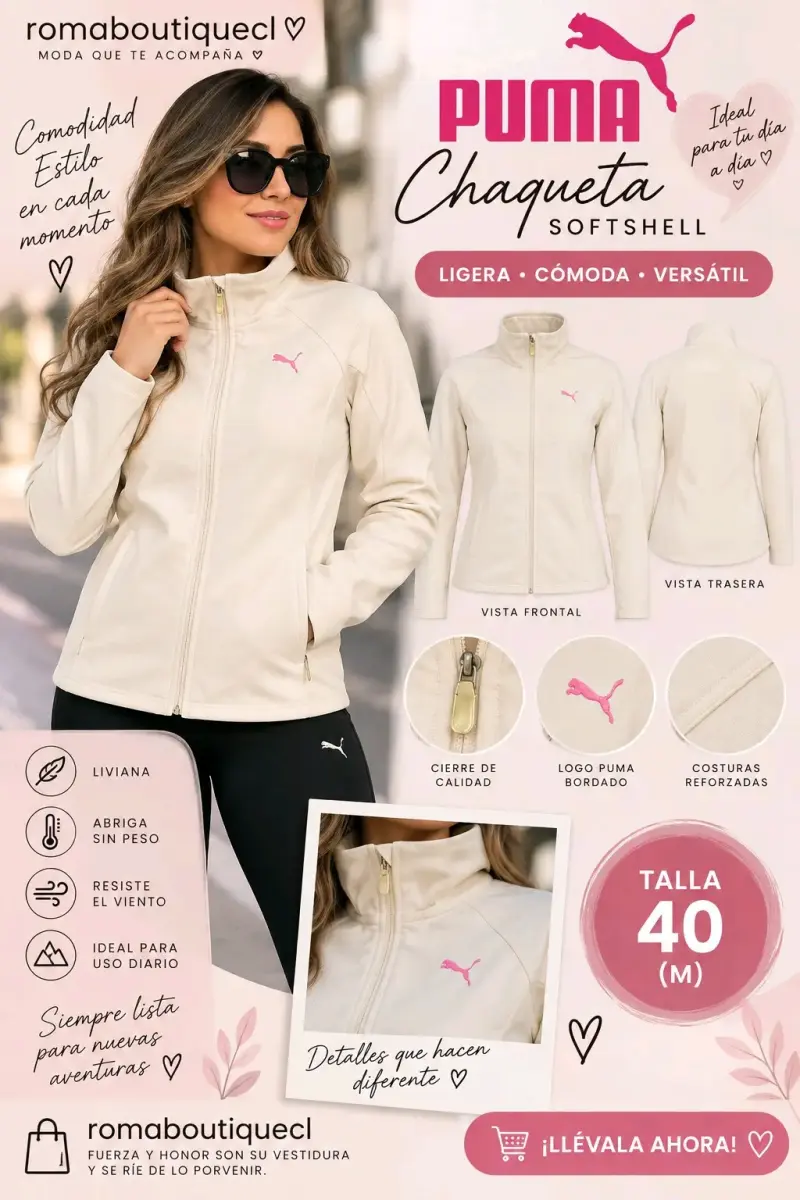 Chaqueta Softshell Puma Mujer Beige Talla M