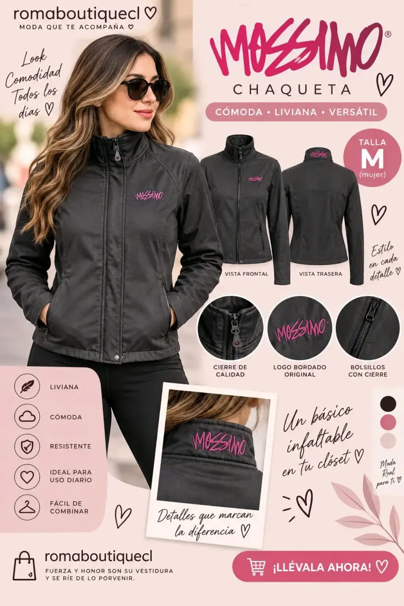 Chaqueta Mujer Negra Mossimo Talla M