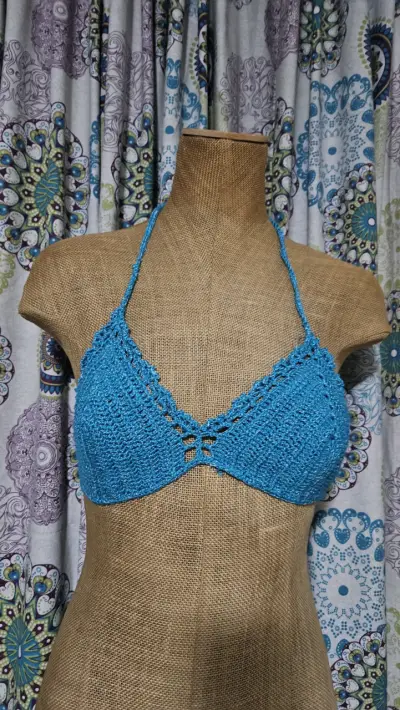 Conjunto de crochet celeste turquesa - miniatura 2