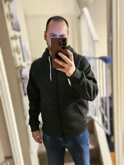 Polerón con cierre y gorro hombre talla M - miniatura 3