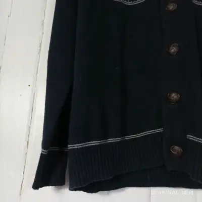 Cardigan vintage azul con diseño de copos de nieve - miniatura 2