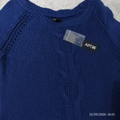 Suéter azul de punto para mujer APT.9 - miniatura 3