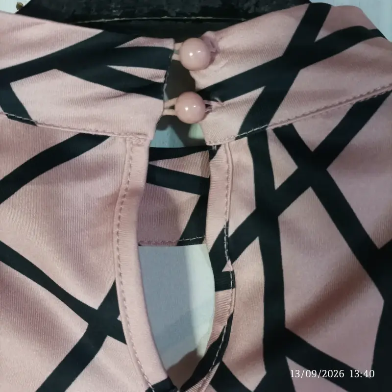 Vestido geométrico rosa y negro Shein - 3