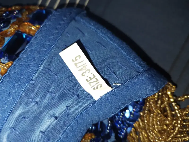 Top de baile con lentejuelas azul y dorado - 3