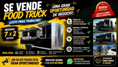 Food truck listo para trabajar 7x2 metros - miniatura 1