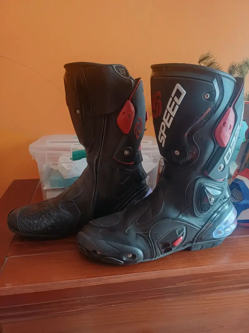 Botas de moto Speed negras con protecciones - 1