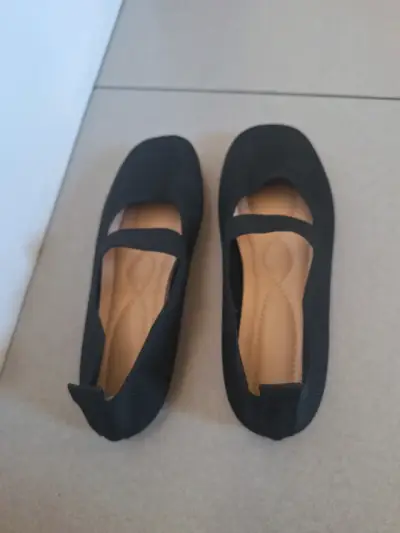 Zapatos planos negros de mujer cómodos - miniatura 2