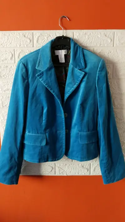 Blazer azul para mujer con forro estampado - miniatura 1