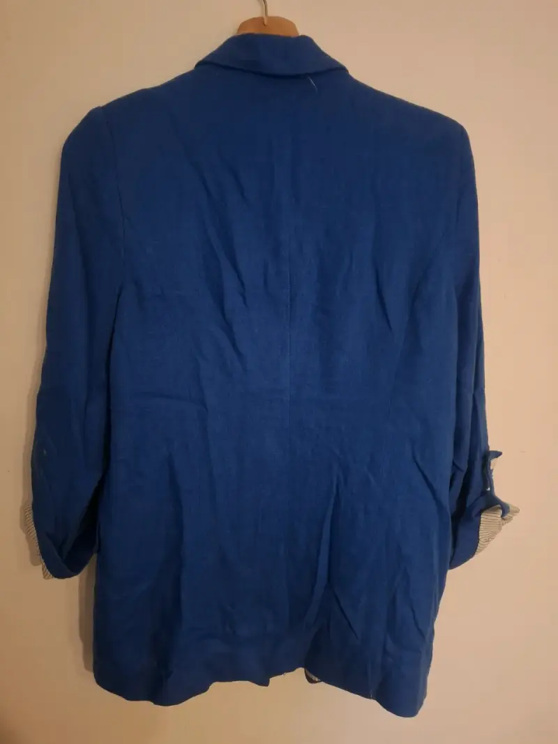 Blazer azul para mujer con forro a rayas - 3
