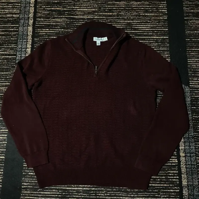 Suéter Calvin Klein Quarter Zip Talla M - 3