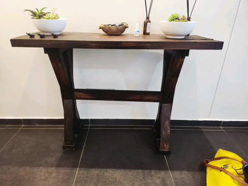 Mesa de Madera Rústica para Entrada - 2