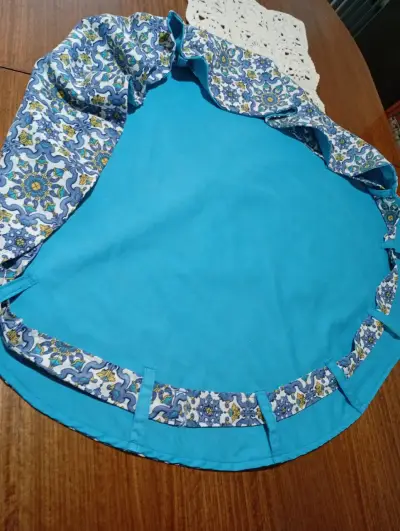 Bolso de tela azul con estampado confección propia - miniatura 1