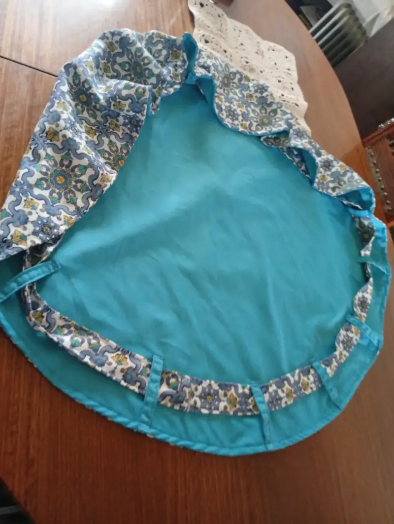 Bolso de tela azul con estampado confección propia - 2