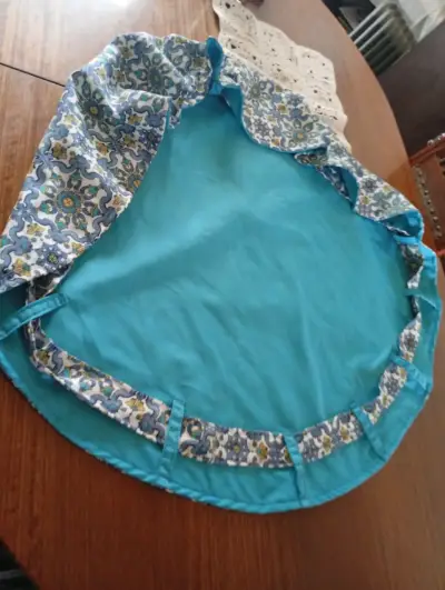 Bolso de tela azul con estampado confección propia - miniatura 2