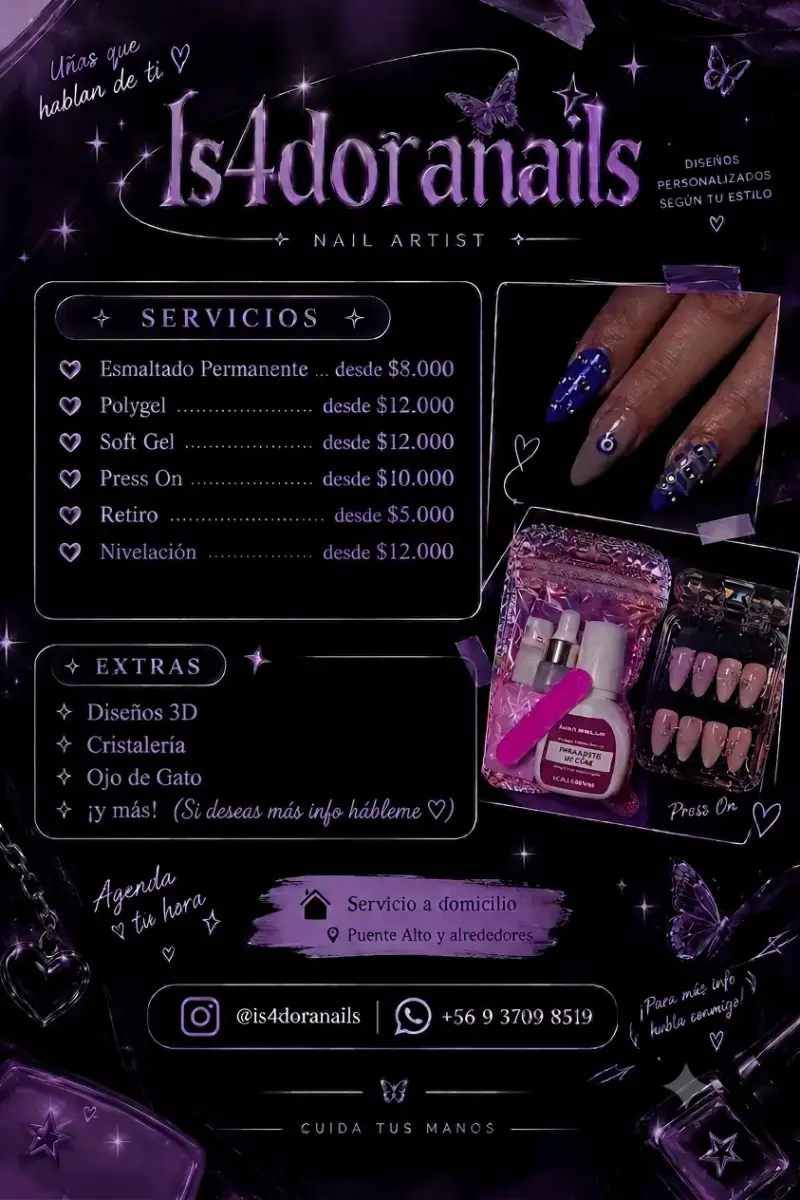 Servicios de uñas a domicilio!