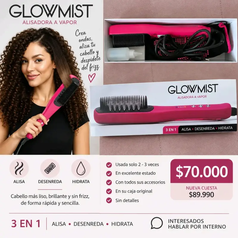 Alisadora a vapor Glowmist 3 en 1 - 1