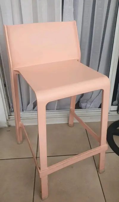 4 Sillas de bar Trill color rosa - miniatura 1