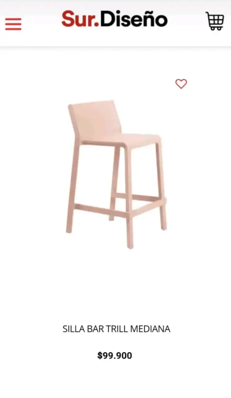 4 Sillas de bar Trill color rosa - 2