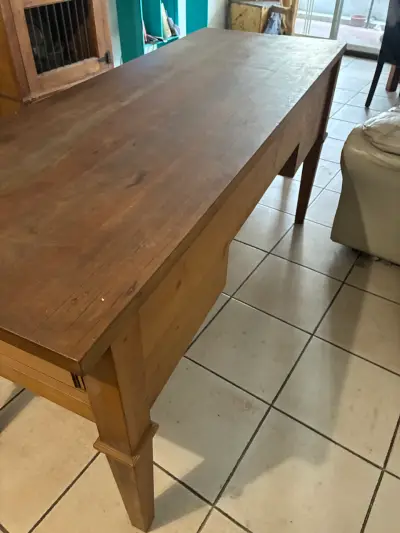 Escritorio de madera con cajones vintage - miniatura 3