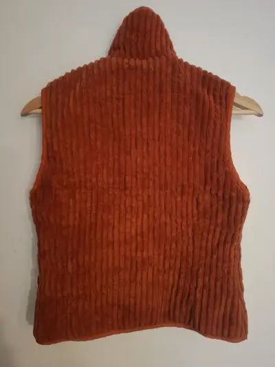 Chaqueta sin mangas de cotelé color terracota - miniatura 3