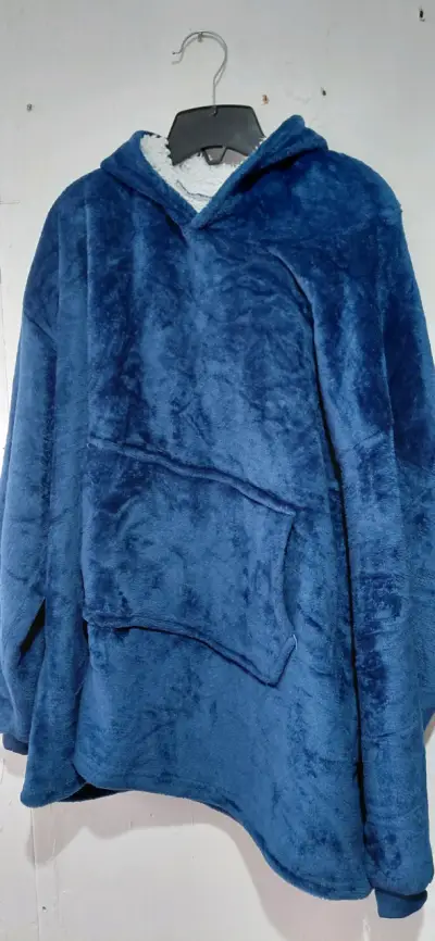 Capa de manta con capucha azul - miniatura 2