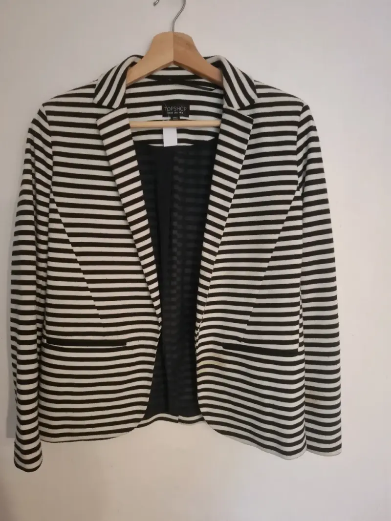 Blazer a rayas blanco y negro Topshop - 2