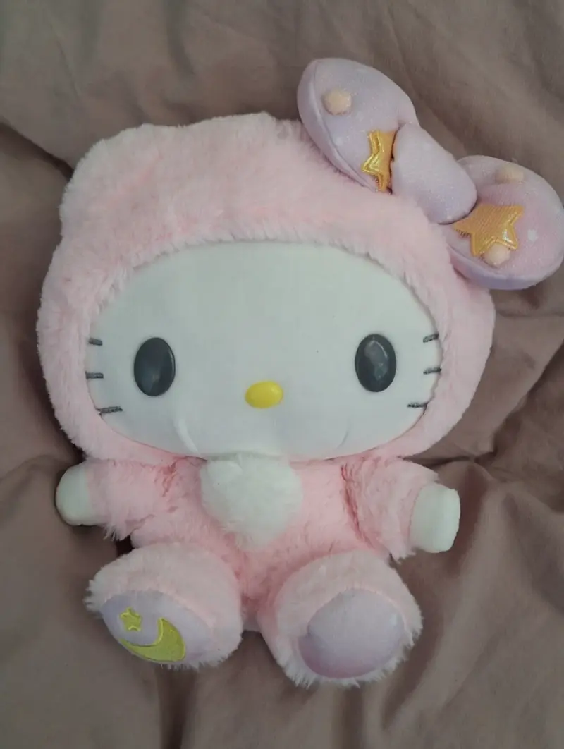 Peluche Hello Kitty rosa con moño - 1