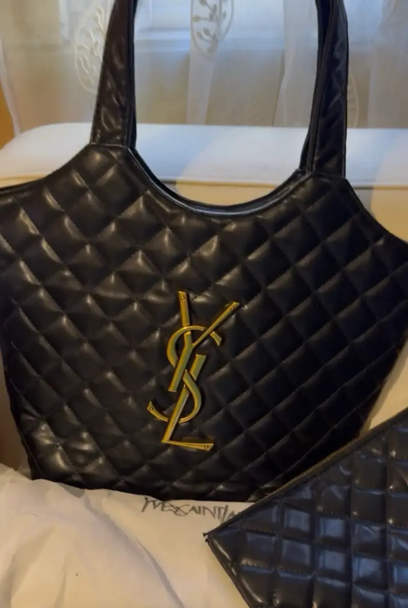 Bolso negro acolchado YSL