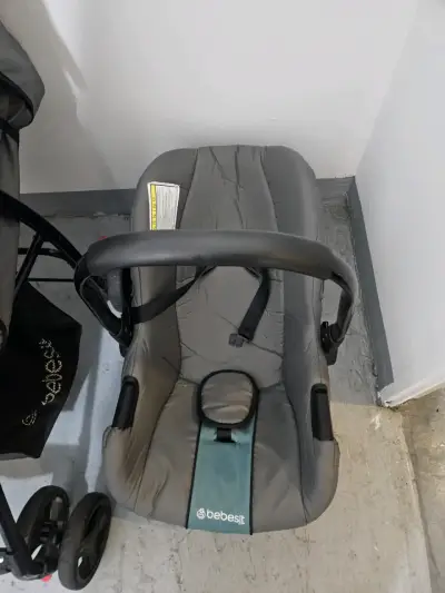 Coche y silla de auto Bebesit gris con estrellas - miniatura 3