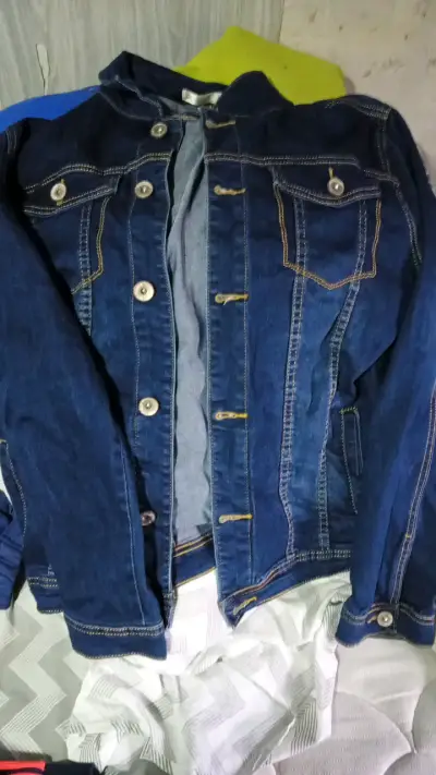 Chaqueta de mezclilla azul para mujer talla XL - miniatura 1