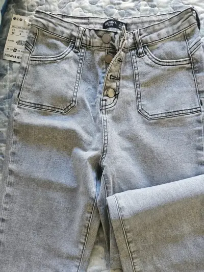 Jeans Menina gris claro talle 40 o 38 - miniatura 1