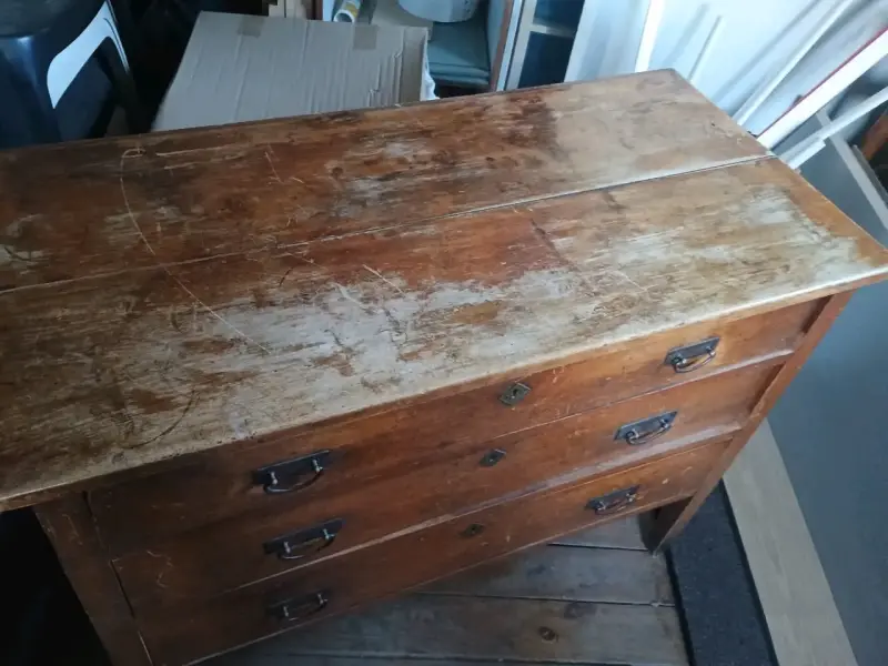 Cómoda de Madera Vintage con Tres Cajones - 2