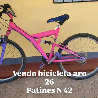 Bicicleta de montaña aro 26 rosa con suspensión - miniatura 2